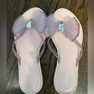 Melissa Slippers size 6 white/light pink sheer